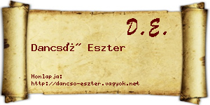 Dancsó Eszter névjegykártya
